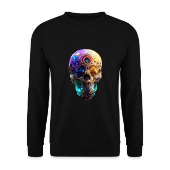 Crystal Skull - Unisex Pullover - Schwarz - Vorne - Alina (178cm) & Michal (187cm)