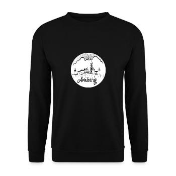 skyline,amberg,circle,retro, scissor cut,white - Unisex Sweatshirt - black - Front - Alina (178cm) & Michal (187cm)
