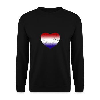 Hollande Pays-Bas Drapeau Herz - Sweat-shirt Unisexe - noir - Devant - Alina (178cm) & Michal (187cm)