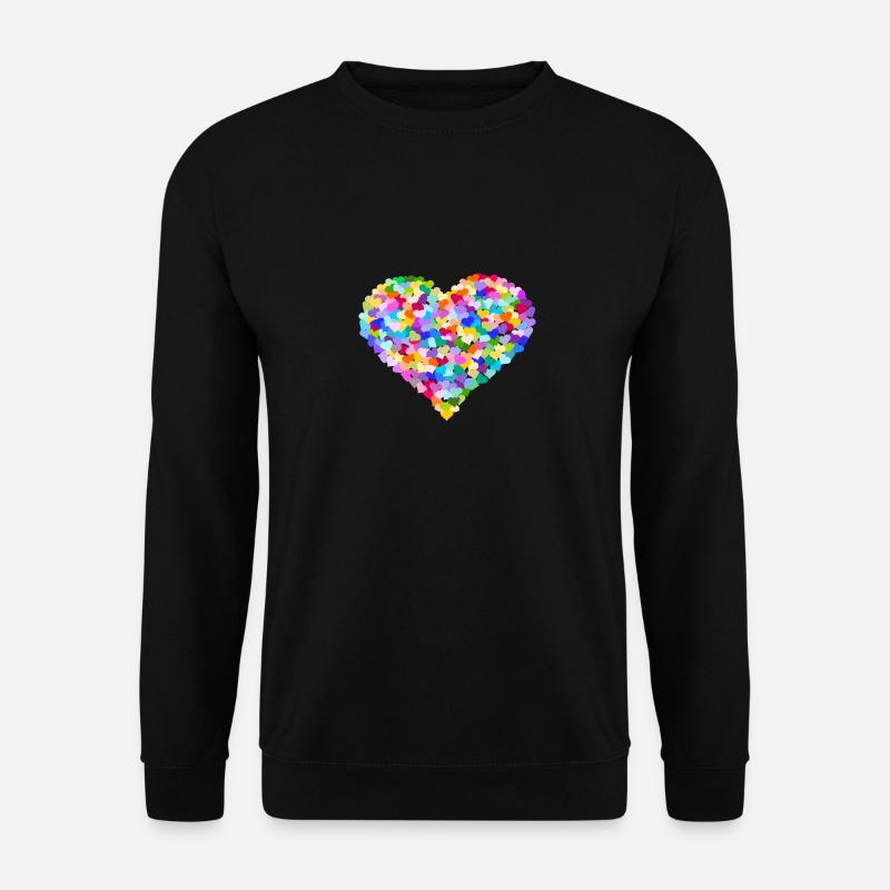 Regenbogen Herz der Herzen - Unisex Pullover - Schwarz
