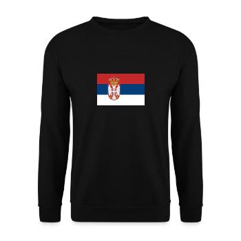 Serbien Srbija serbische Flagge Geschenkidee - Unisex Pullover - Schwarz - Vorne - Alina (178cm) & Michal (187cm)
