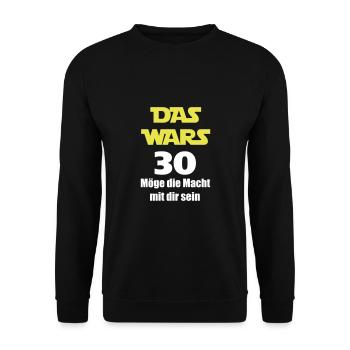 Geburtstag 30 - Unisex Pullover - Schwarz - Vorne - Alina (178cm) & Michal (187cm)