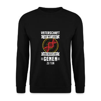 VATERSCHAFT HAT MIT LIEBE ZU TUN - Unisex Pullover - Schwarz - Vorne - Alina (178cm) & Michal (187cm)