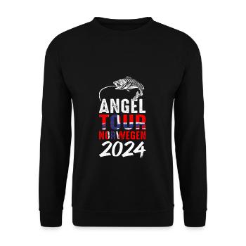 Angeltour Norwegen Fischer Angelteam Karpfen Angel - Unisex Pullover - Schwarz - Vorne - Alina (178cm) & Michal (187cm)