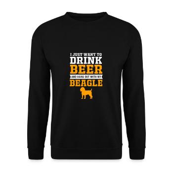 Papa Beagle - Sweat-shirt Unisexe - noir - Devant - Alina (178cm) & Michal (187cm)