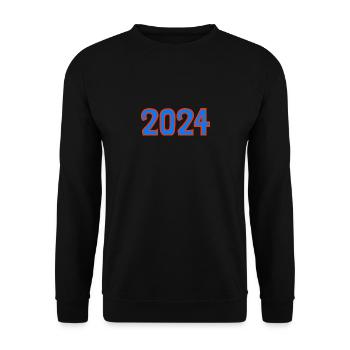 2024. FROHES NEUES JAHR. SILVESTER. NEUJAHR - Unisex Pullover - Schwarz - Vorne - Alina (178cm) & Michal (187cm)