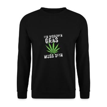 Ein bisschen Gras muss sein - Unisex Pullover - Schwarz - Vorne - Alina (178cm) & Michal (187cm)
