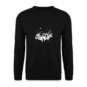 Cyber Weiße Biene - Unisex Pullover - Schwarz - Vorne - Alina (178cm) & Michal (187cm)