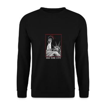 New York City NYC Statue of Liberty - Unisex Sweatshirt - black - Front - Alina (178cm) & Michal (187cm)