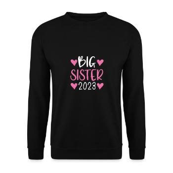 Big Sister 2023 Big Sis 23 - Unisex Sweatshirt - black - Front - Alina (178cm) & Michal (187cm)