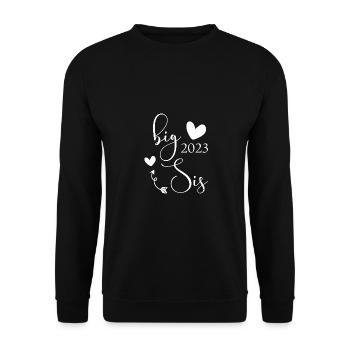 Big Sister 2023 Big Sis 23 - Unisex Sweatshirt - black - Front - Alina (178cm) & Michal (187cm)
