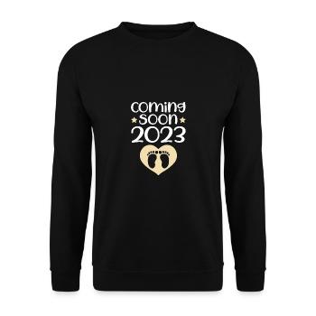 Bientôt la grossesse du bébé 2023 - Sweat-shirt Unisexe - noir - Devant - Alina (178cm) & Michal (187cm)