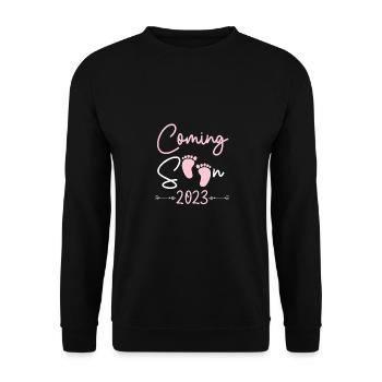 Bientôt la grossesse du bébé 2023 - Sweat-shirt Unisexe - noir - Devant - Alina (178cm) & Michal (187cm)