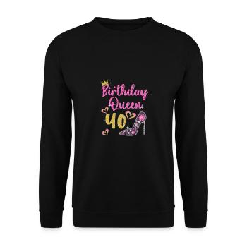 40e anniversaire Reine 40 ans quarante - Sweat-shirt Unisexe - noir - Devant - Alina (178cm) & Michal (187cm)