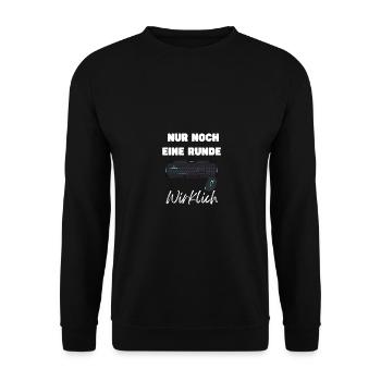Noch eine Runde zocken Games Gamer Konsolen Spiele - Unisex Pullover - Schwarz - Vorne - Alina (178cm) & Michal (187cm)