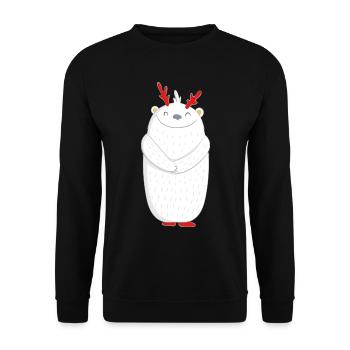 Yeti Schneemensch - Unisex Pullover - Schwarz - Vorne - Alina (178cm) & Michal (187cm)