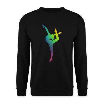 Turnerin in Farbe - Unisex Pullover - Schwarz - Vorne - Alina (178cm) & Michal (187cm)