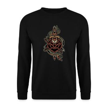 Style de tatouage Conception graphique Serpent avec poignard - Sweat-shirt Unisexe - noir - Devant - Alina (178cm) & Michal (187cm)