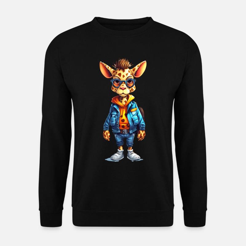Cute Giraffe Cartoon - Unisex Pullover - Schwarz