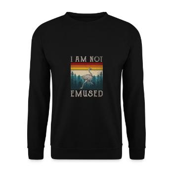 Retro Farben Emu Vogel Strauß Bird - Unisex Pullover - Schwarz - Vorne - Alina (178cm) & Michal (187cm)