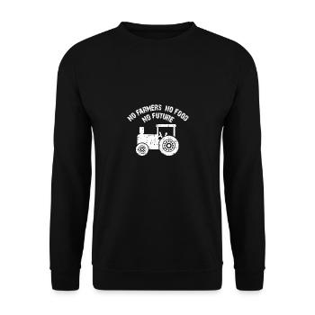 Pas d'avenir sans agriculteurs | Non, pas d'avenir - Sweat-shirt Unisexe - noir - Devant - Alina (178cm) & Michal (187cm)