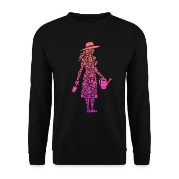 Jardin, Jardinier, Jardinier, Fleuriste, Dames, Jardinier - Sweat-shirt Unisexe - noir - Devant - Alina (178cm) & Michal (187cm)
