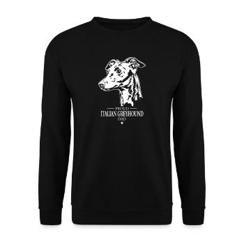 Italian Greyhound Dad Hunde Hund Wilsigns - Unisex Pullover - Schwarz - Vorne - Alina (178cm) & Michal (187cm)
