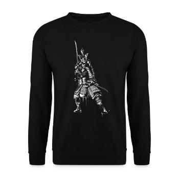 samouraï - Sweat-shirt Unisexe - noir - Devant - Alina (178cm) & Michal (187cm)