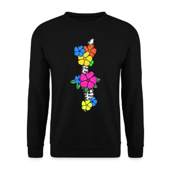 Physiothérapeute fleurs os - Sweat-shirt Unisexe - noir - Devant - Alina (178cm) & Michal (187cm)
