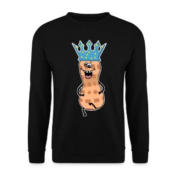 Peanut King Peanuts Crown Nut Funny Witty - Unisex Sweatshirt - black - Front - Alina (178cm) & Michal (187cm)