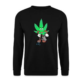 Der Bloom - Weed Cannabis Stoned Hanf Marihuana - Unisex Pullover - Schwarz - Vorne - Alina (178cm) & Michal (187cm)