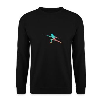 Escrime et escrime PopArt - Sweat-shirt Unisexe - noir - Devant - Alina (178cm) & Michal (187cm)