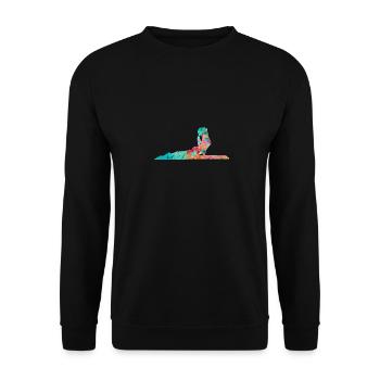 Yoga and Pilates in PopArt - Unisex Sweatshirt - black - Front - Alina (178cm) & Michal (187cm)