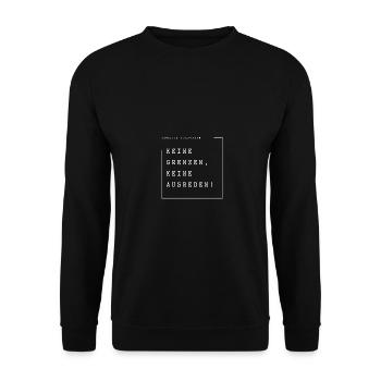 Keine Grenzen, keine Ausreden! - Unisex Pullover - Schwarz - Vorne - Alina (178cm) & Michal (187cm)