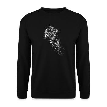 An ornate white jellyfish - Unisex Sweatshirt - black - Front - Alina (178cm) & Michal (187cm)