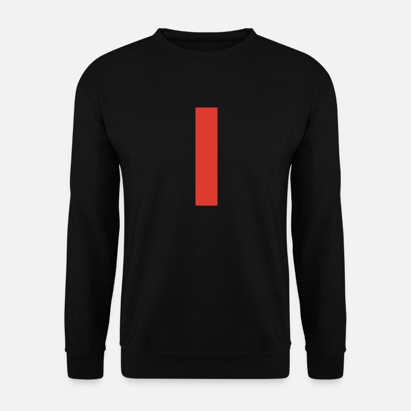 Rote Senkrechtleiste auf T-Shirt - Unisex Pullover - Schwarz