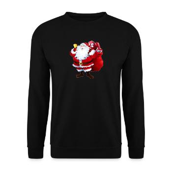 Weihnachtsgeschenk - Unisex Pullover - Schwarz - Vorne - Alina (178cm) & Michal (187cm)