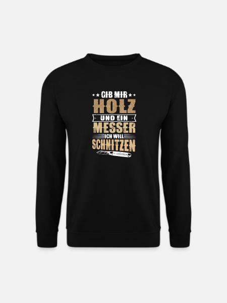 Schnitzen Holz - Unisex Pullover - Schwarz