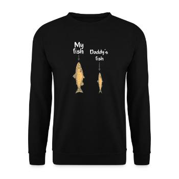 My fish, Daddy´s fish - Unisex Pullover - Schwarz - Vorne - Alina (178cm) & Michal (187cm)
