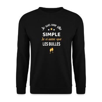 Fille simple apéro humour - Sweat-shirt Unisexe - noir - Devant - Alina (178cm) & Michal (187cm)