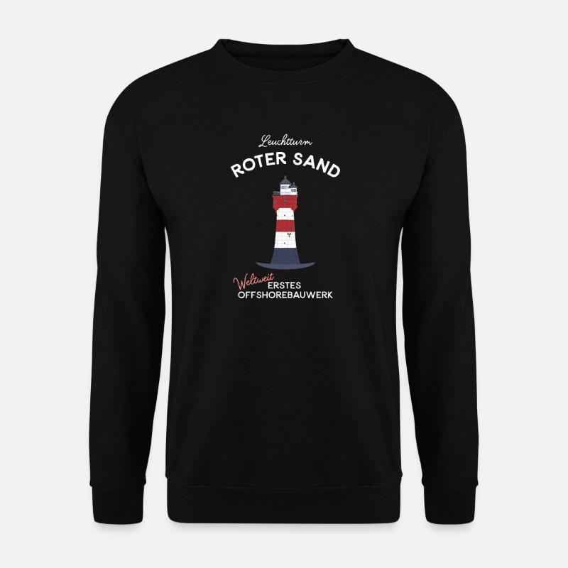 Leuchtturm Roter Sand, Nordsee, Offshore - Unisex Pullover - Schwarz