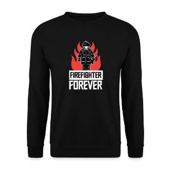 Firefighter Firefighter Fire Statement Rescuer - Unisex Sweatshirt - black - Front - Alina (178cm) & Michal (187cm)