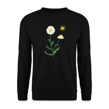 Chamomile with sun - Unisex Sweatshirt - black - Front - Alina (178cm) & Michal (187cm)