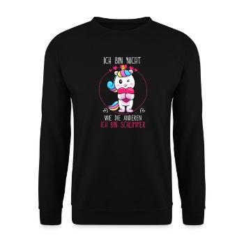 Ich bin nicht wie die Anderen, ich bin schlimmer. - Unisex Pullover - Schwarz - Vorne - Alina (178cm) & Michal (187cm)