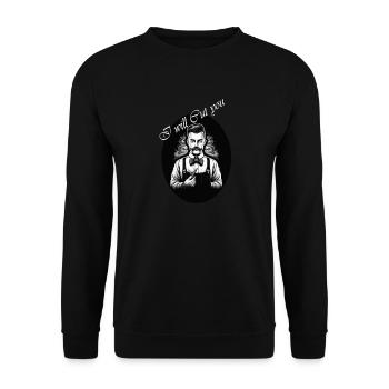 Barber_I will cut you - Unisex Sweatshirt - black - Front - Alina (178cm) & Michal (187cm)