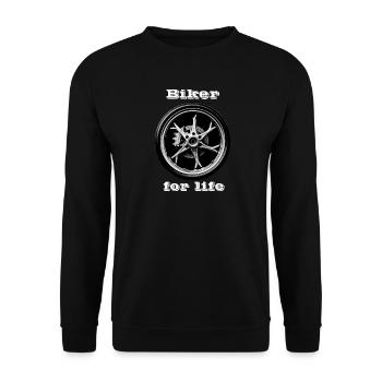 Biker for Life white - Unisex Sweatshirt - black - Front - Alina (178cm) & Michal (187cm)