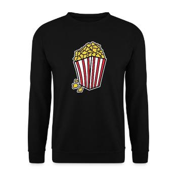 Popcorn Theatre Cinema Movies Streaming Dvd Evening - Unisex Sweatshirt - black - Front - Alina (178cm) & Michal (187cm)