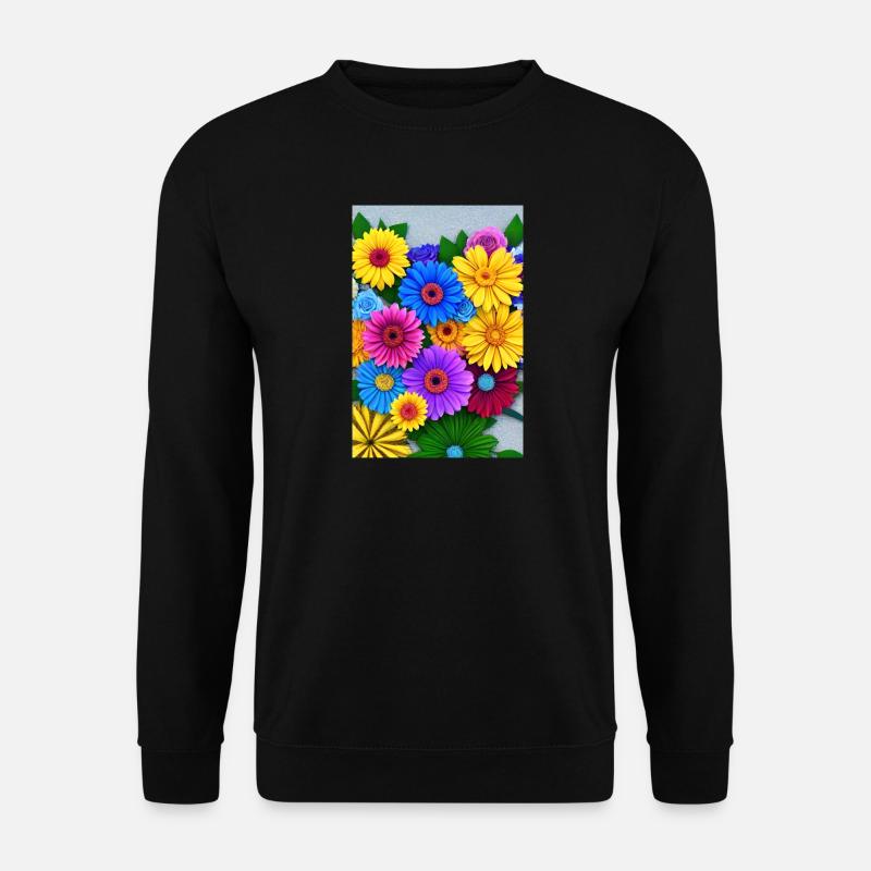 Multi Flowers - Unisex Sweatshirt - black