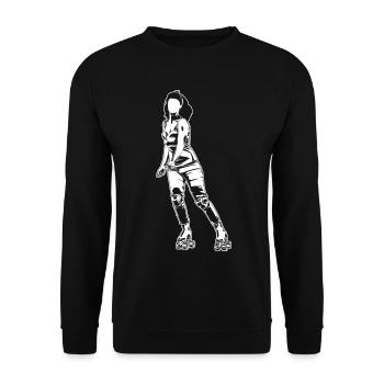 Roller Skater Girl - Unisex Sweatshirt - black - Front - Alina (178cm) & Michal (187cm)