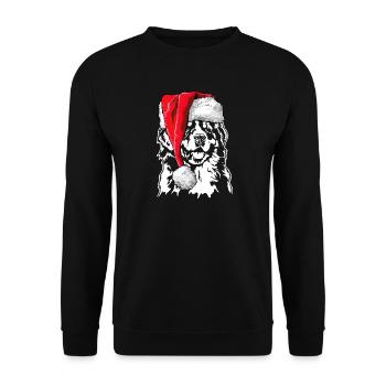 Chien de montagne de Santa Bernese Chiens de Noël Wilsigns - Sweat-shirt Unisexe - noir - Devant - Alina (178cm) & Michal (187cm)